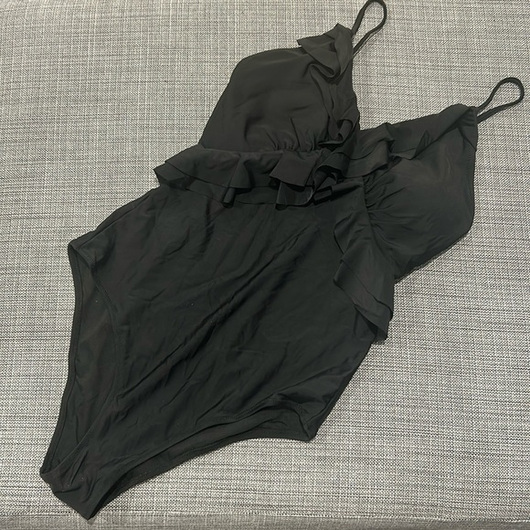 Classic Black Ruffle One Piece - Picture 1 of 2